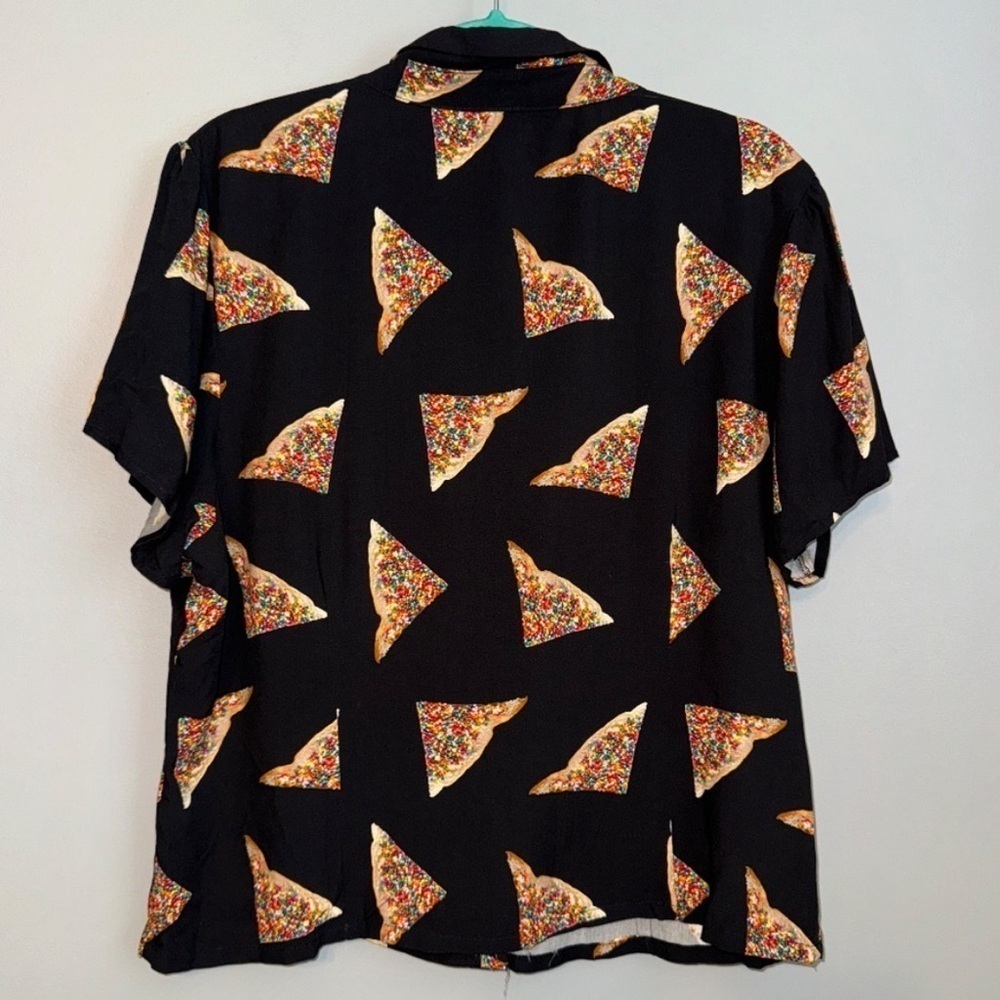 Dangerfield Fairy Bread Short Sleeve Button Up Novelty Shirt Black Size 16/ XL - Picture 5 of 7